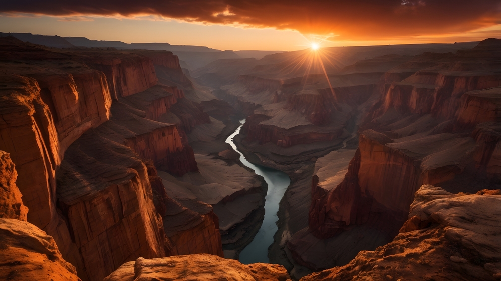 beautiful canyon at sunset