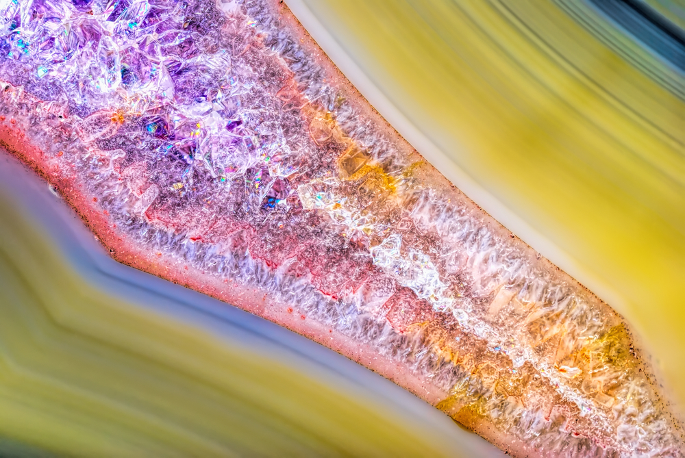 Natural Green Agate with Amethyst Crystals