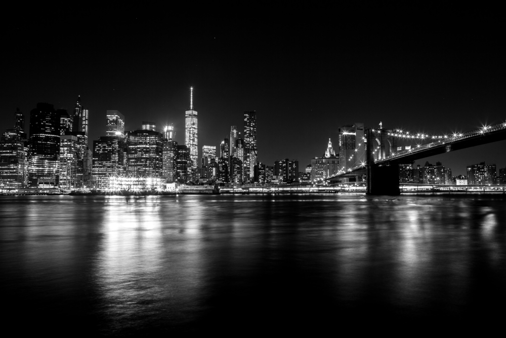 View of Manhattan from Brooklyn BW